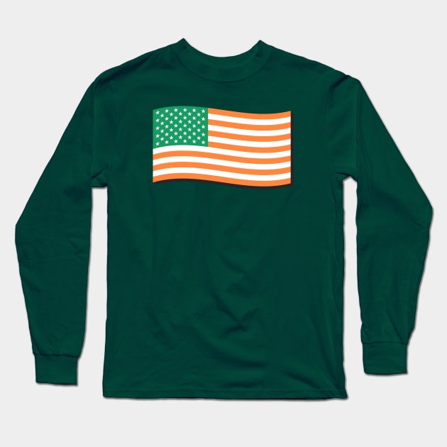 St. Patrick's Day America Stars & Stripes Flag Long Sleeve T-Shirt by sanseffort